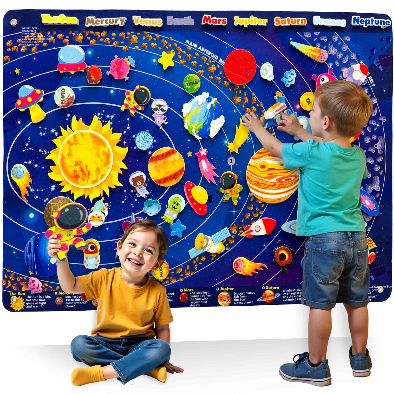 QUOKKA Space Felt Board for Kids 3-5 Years Old - Social Emotional Preschool Learning Activities for Ages 3-5 - Educational Flannel Toy Speech Therapy Gift